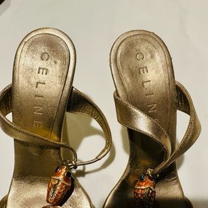 Celine heels , gold size 36
